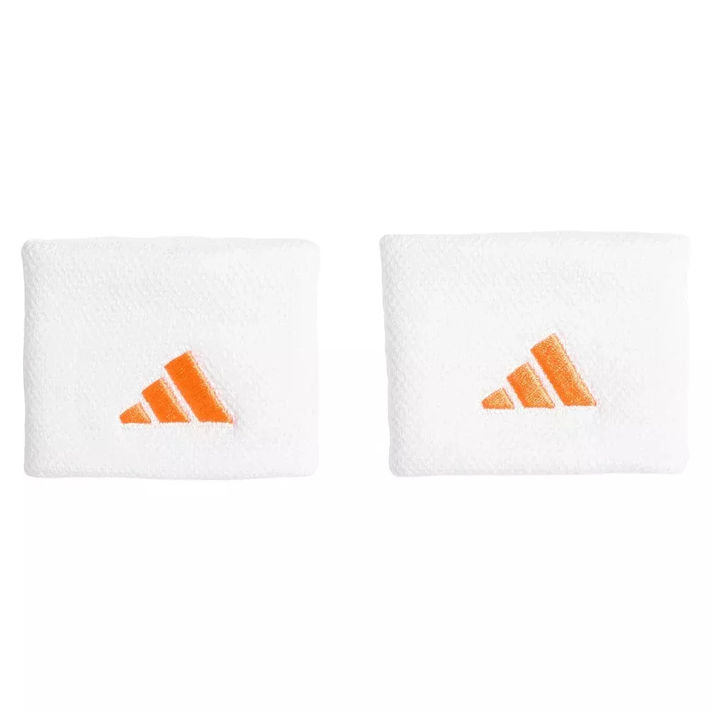 Tennis Wristbands S White and Pure Orange