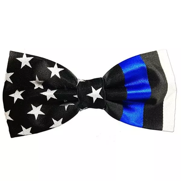 Thin Blue Line American Flag Bow Tie