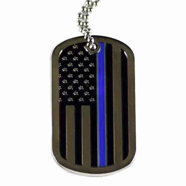 Thin Blue Line Flag - Officer's Prayer - Dog Tag