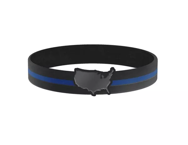 Thin Blue Line Map of USA Bracelet - Thin Blue Line USA