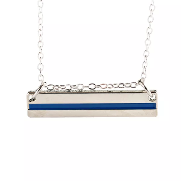 Thin Blue Line Stripe Bar Necklace - Thin Blue Line USA
