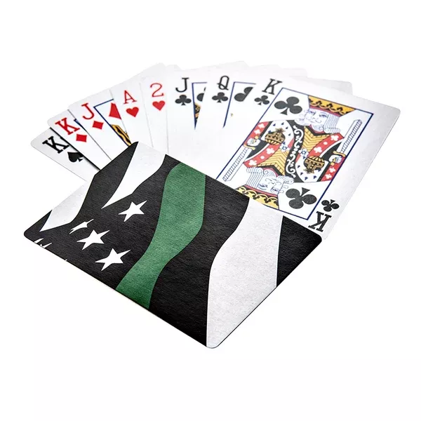 Thin Green Line Military American Flag - Playing Cards