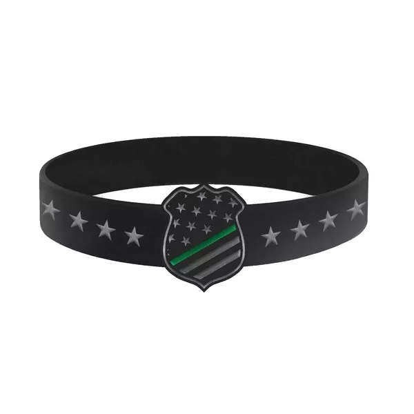 Thin Green Line Military Shield Bracelet
