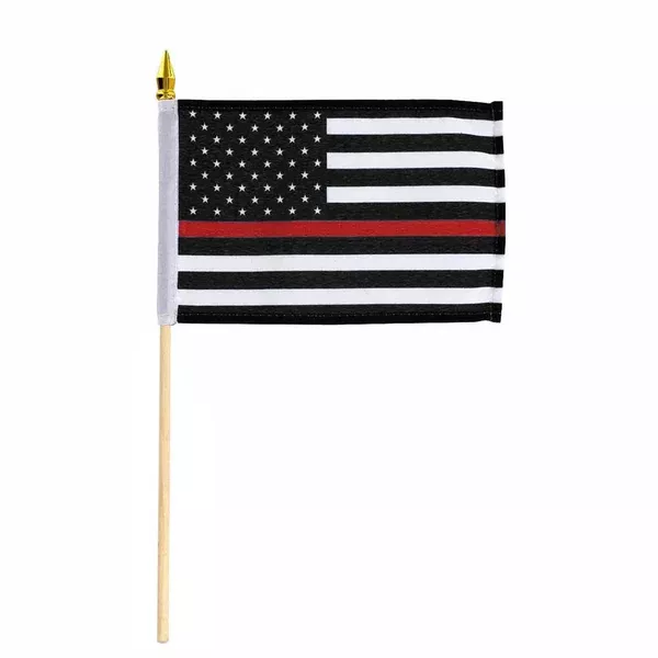 Thin Red Line American Flag - 4 x 6 Inches, 10, 50, and 100 Pack