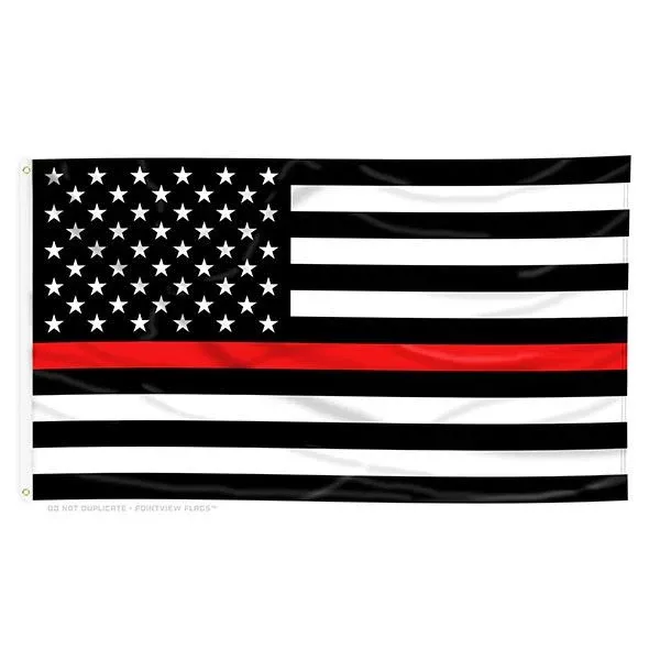 Thin Red Line American Flag with Grommets