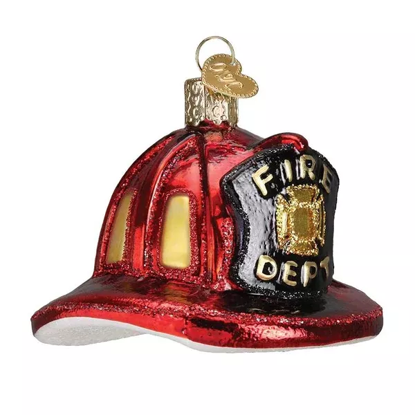 Thin Red Line Ornament, Fire Helmet