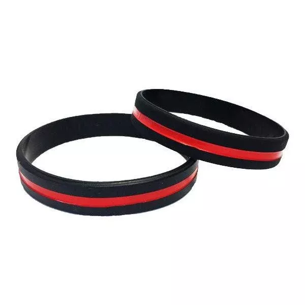 Thin Red Line Silicone Bracelet