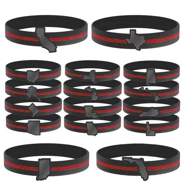 Thin Red Line State Bracelets, Standard, 8-Inch
