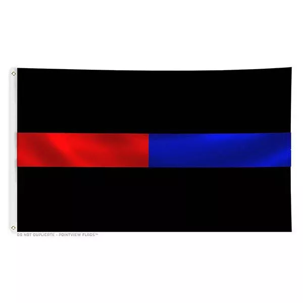 Thin Red Line/Thin Blue Line - 3 x 5 Foot Flag with Grommets