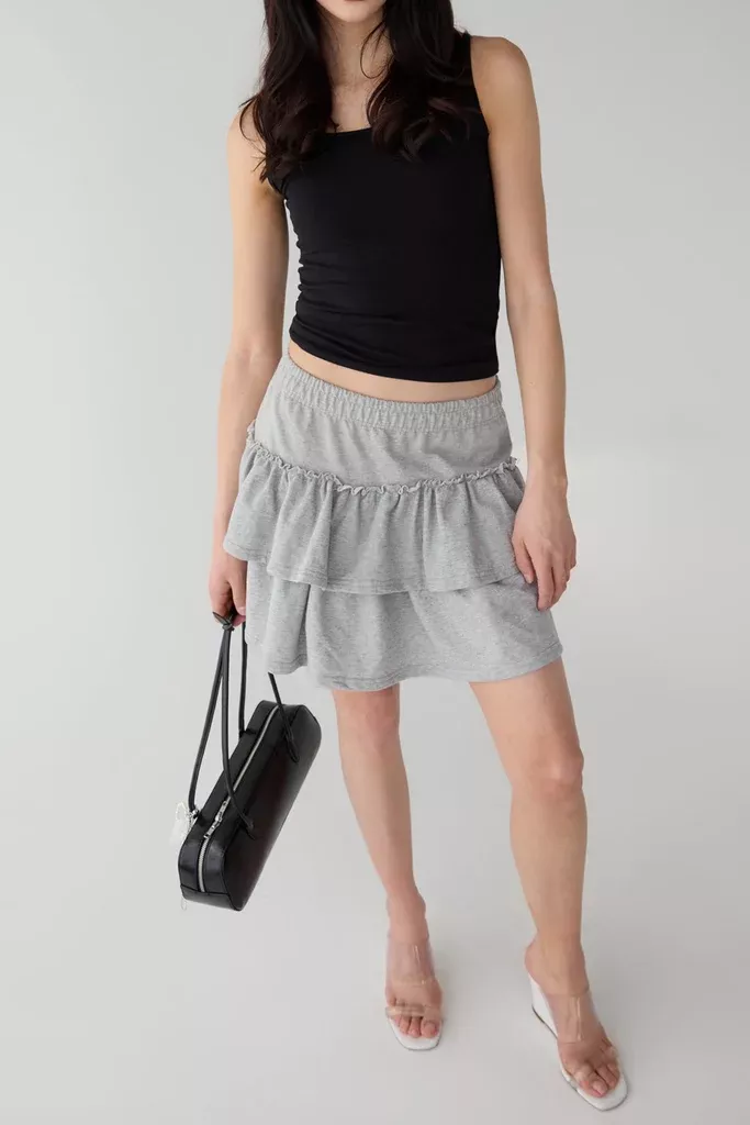 TIERED COTTON MINI SKIRT