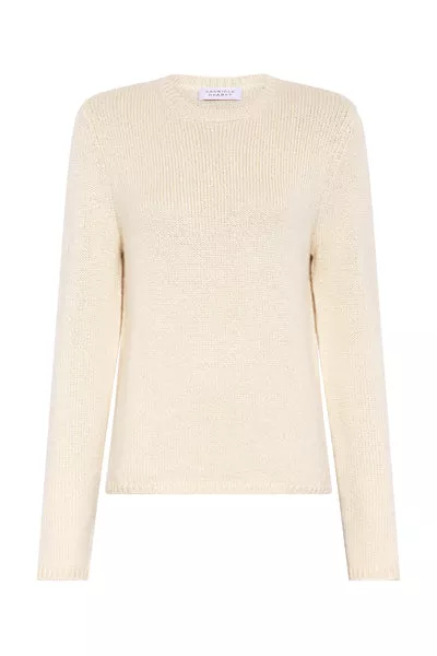 Titus Knit Sweater in Off White Cashmere