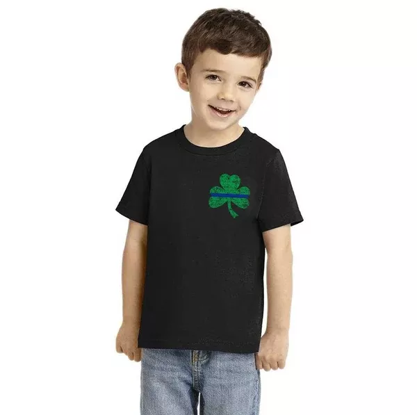 Toddler's Thin Blue Line St. Patrick's, Small Shamrock T-Shirt