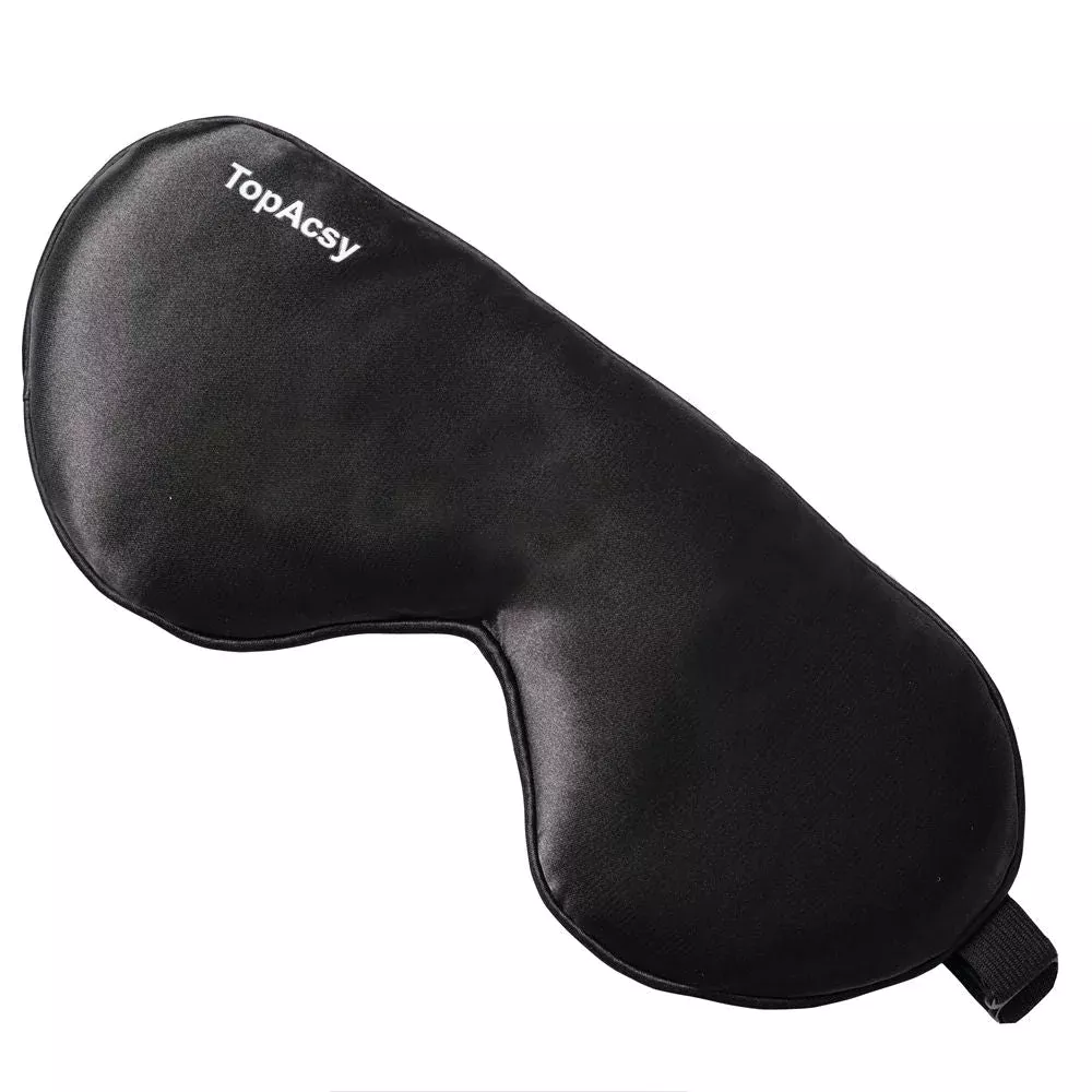 TopAcsy Adjustable Satin Sleep Mask for Travel