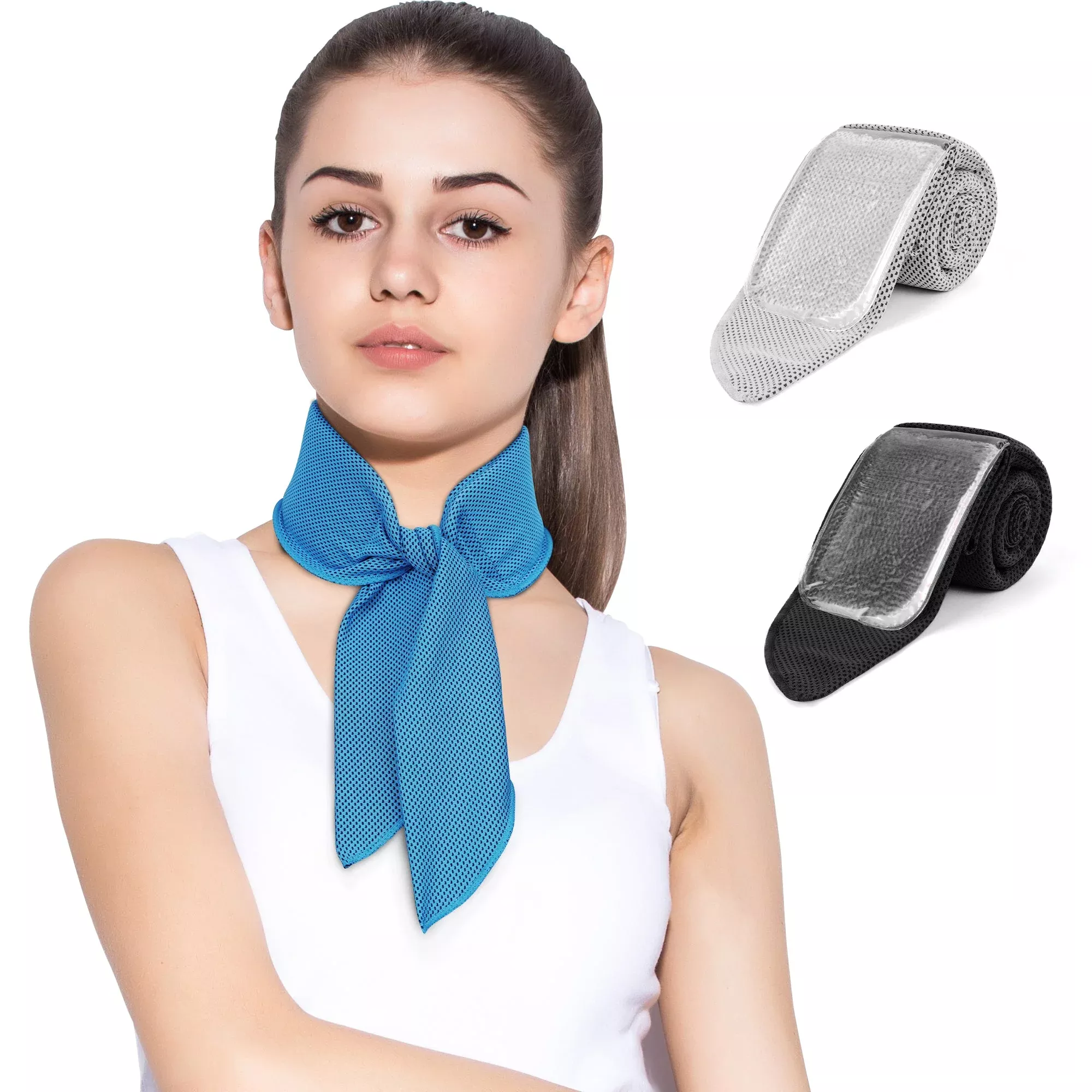 TopAcsy Cooling Neck Wrap with Removable Fabric Cover