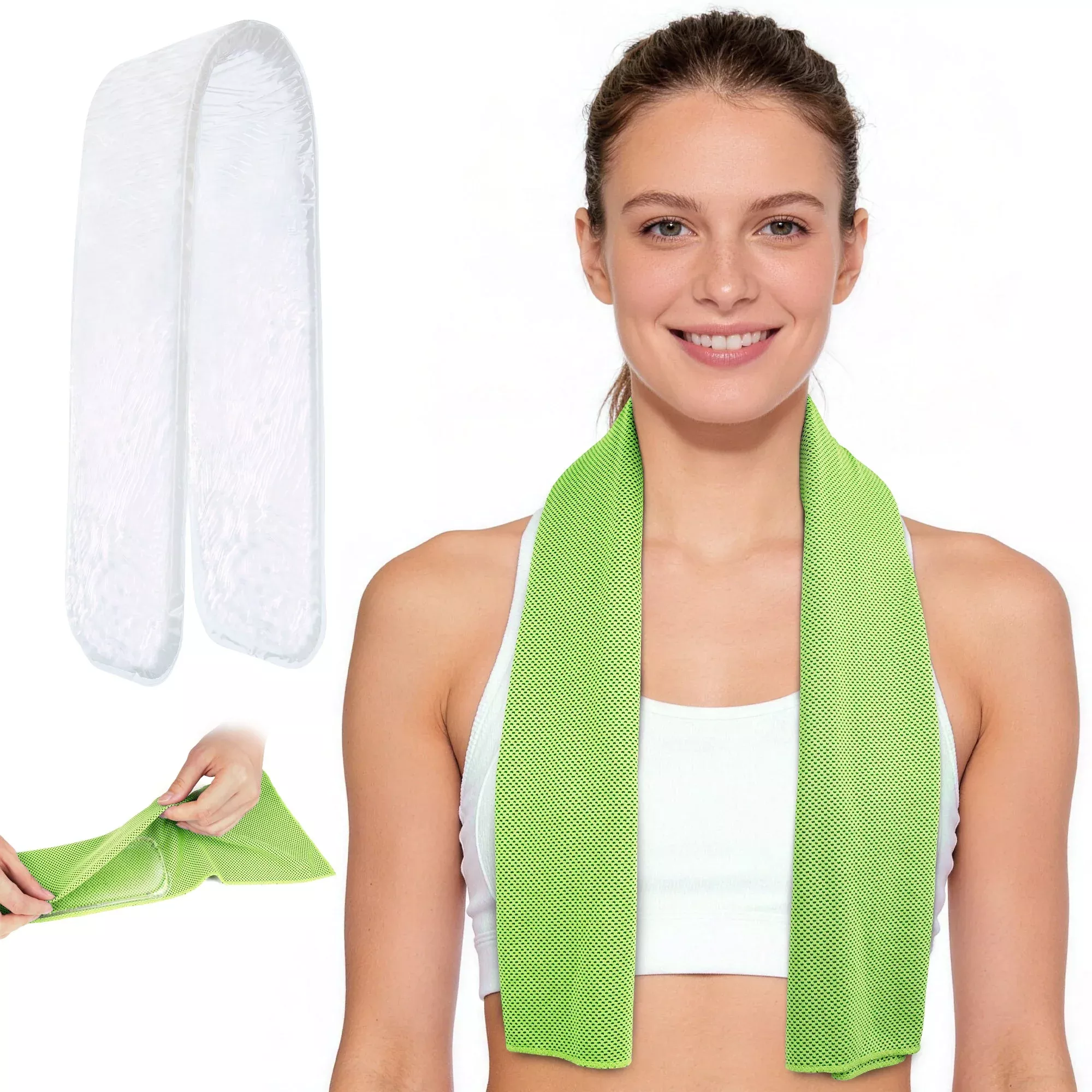TopAcsy Cooling Towel and 220g Gel Sheet Neck Wrap