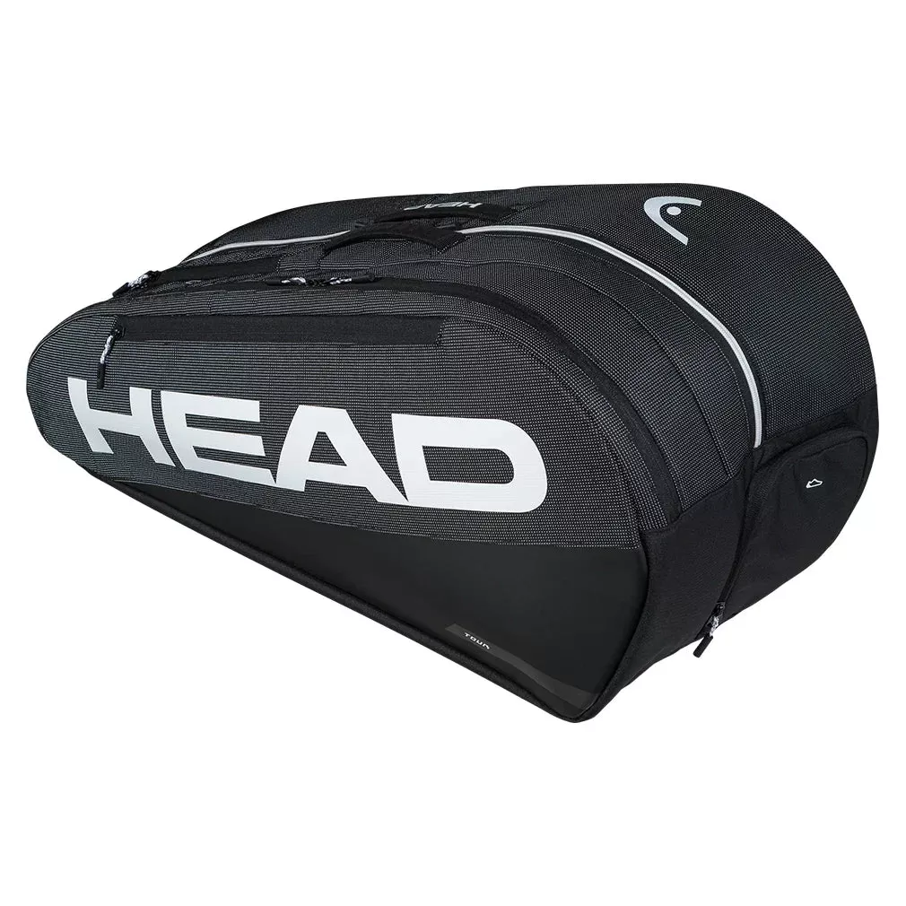 Tour Racquet Bag L 9 Pack Black and White