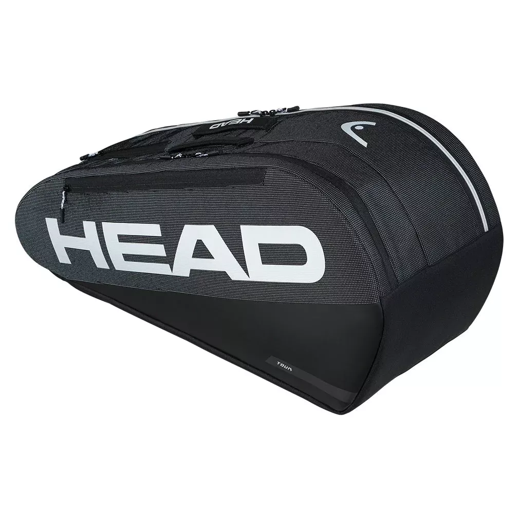Tour Racquet Bag M 6 Pack Black and White