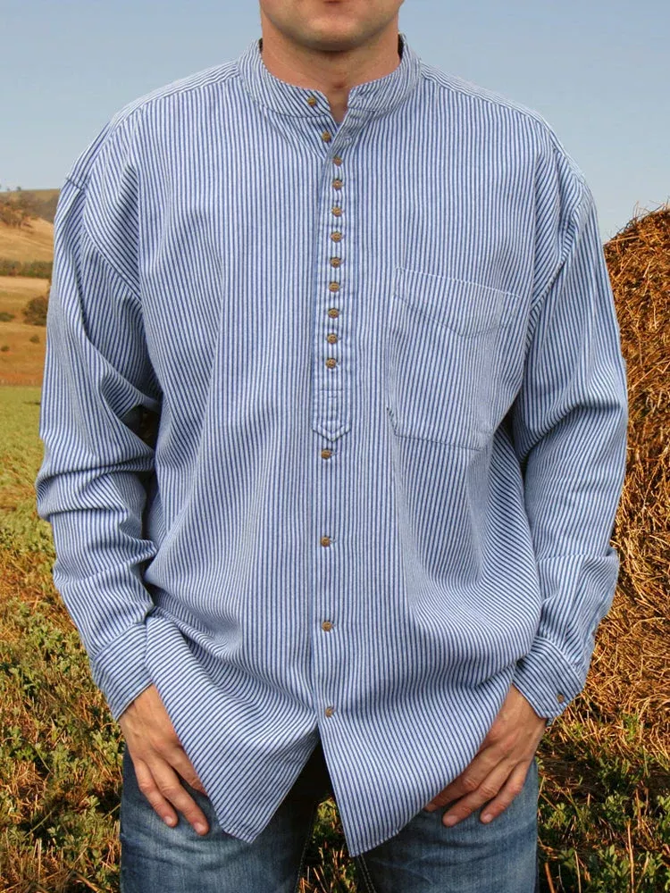 Traditional Grandfather Shirt Blue