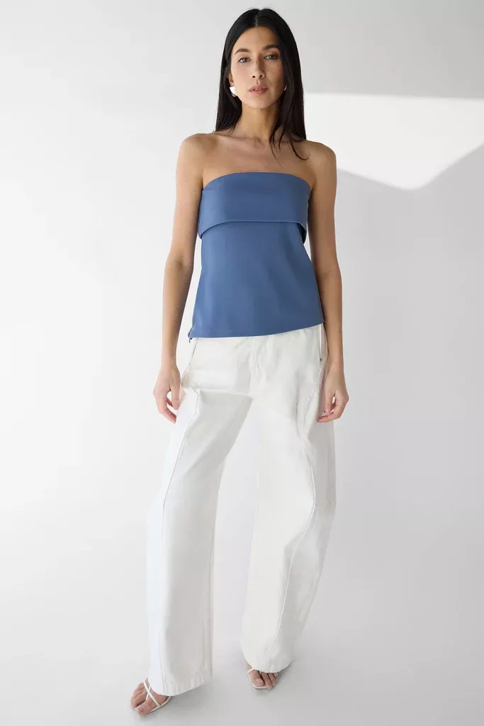 TUBE TOP WITH FOLD-OVER DETAIL
