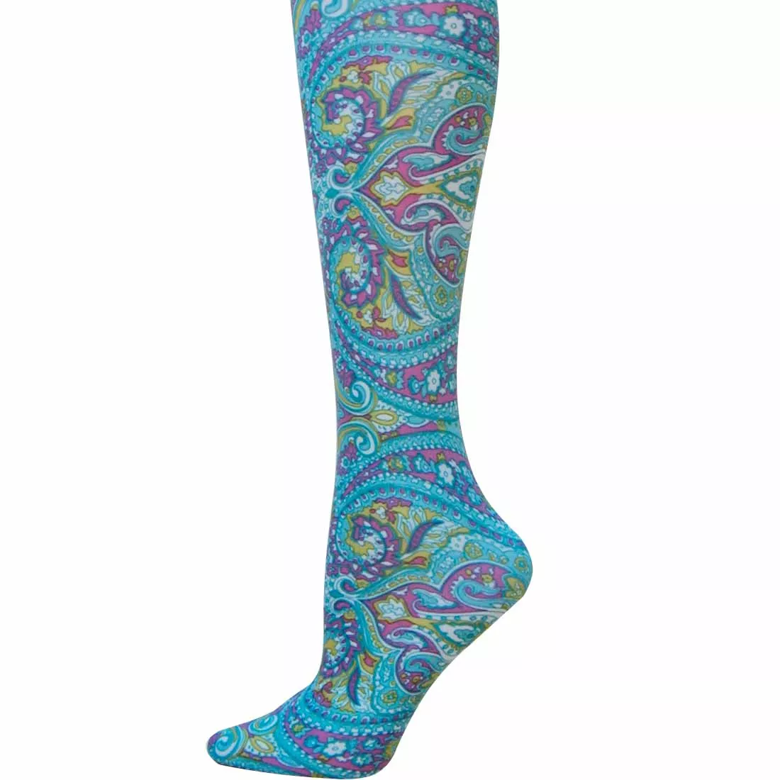 Turquoise Paisley Adult Tights