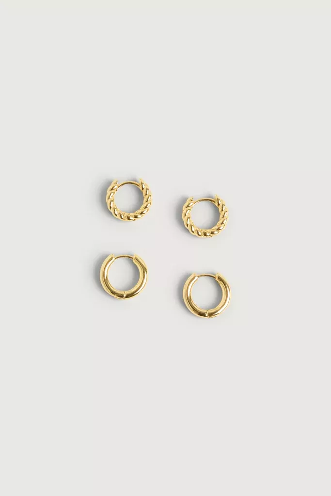 TWISTED AND CLASSIC HOOP EARRING SET