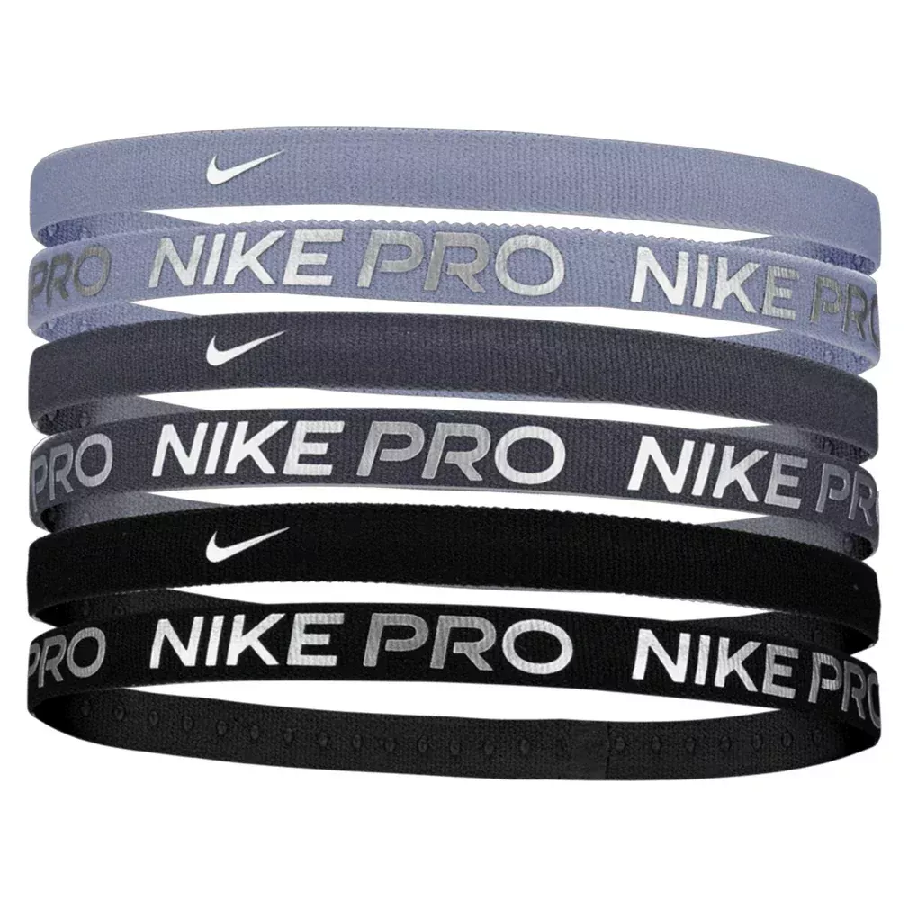 Unisex Flex Classic Headbands 6 Pack Printed Metallic Iron Purple and Thunder Grey