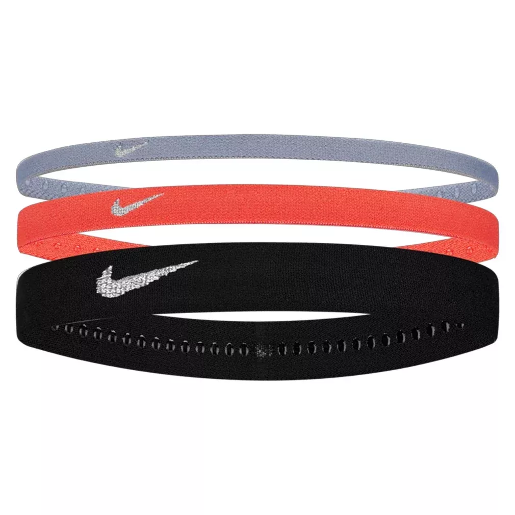 Unisex Flex Classic Mixed Width Headbands 3 Pack Metallic Iron Purple and Ember Glow