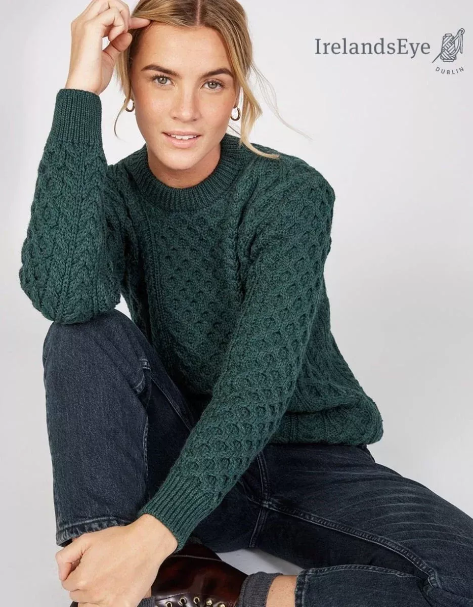 Unisex Heavyweight Aran Sweater Evergreen