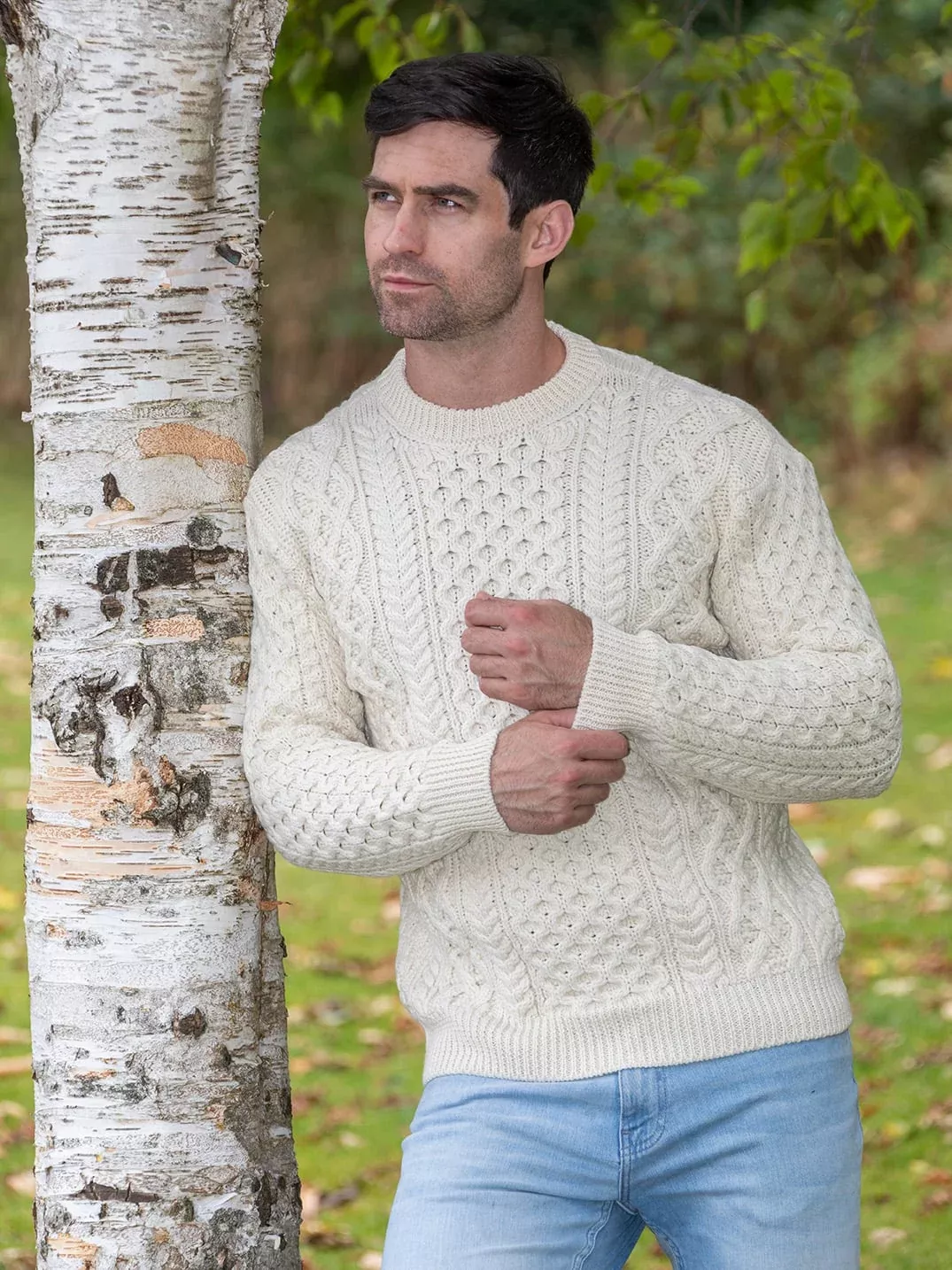 Unisex Heavyweight Aran Sweater Natural
