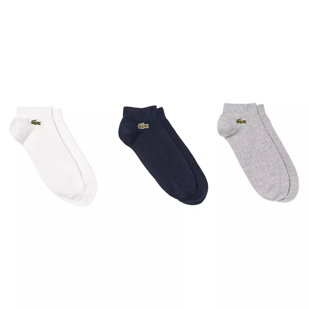 Unisex Low-Cut Technical Tennis Socks Silver Chine and Navy Blue