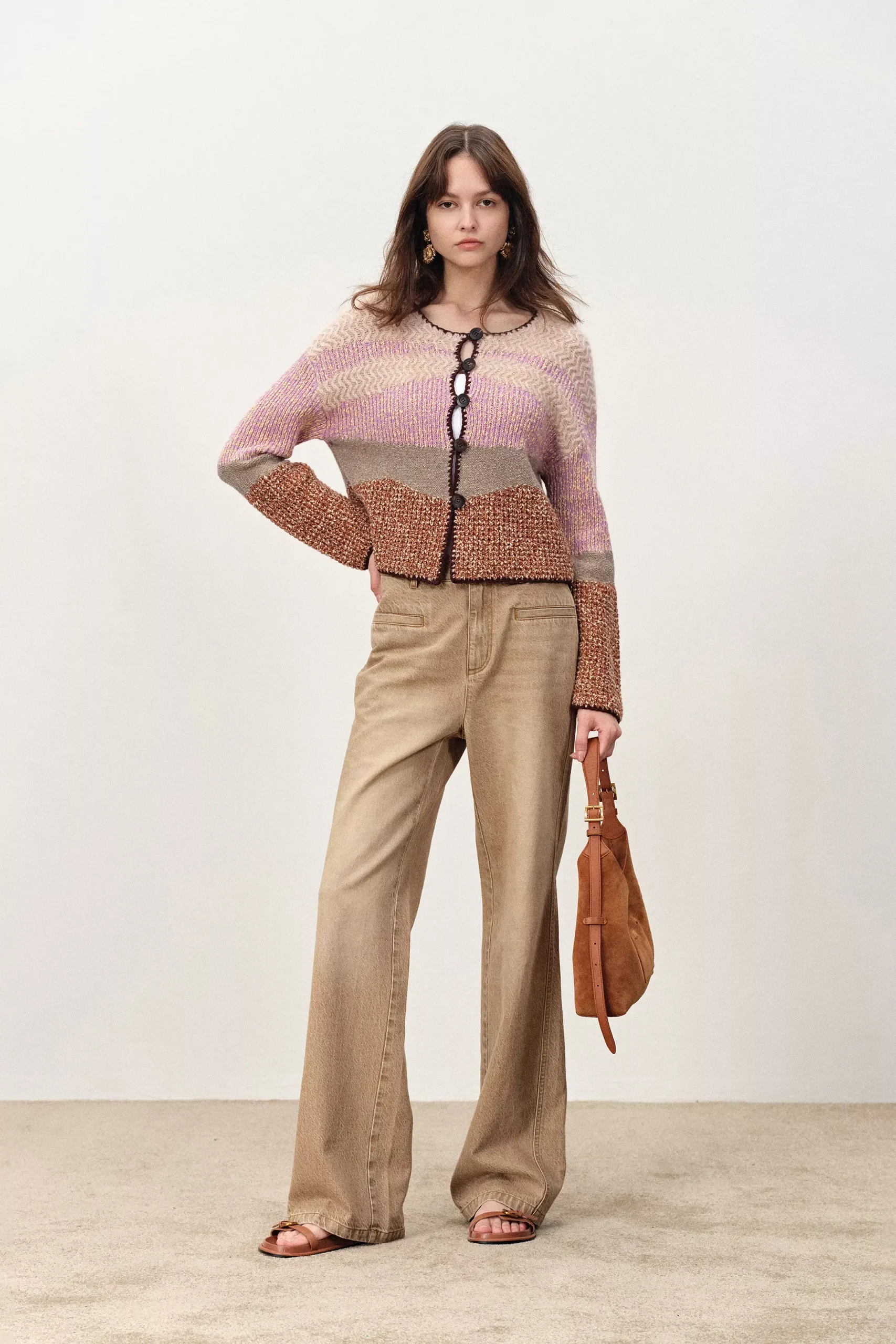 Van Buren Irregular Gradient Knit Cardigan in Merino Wool