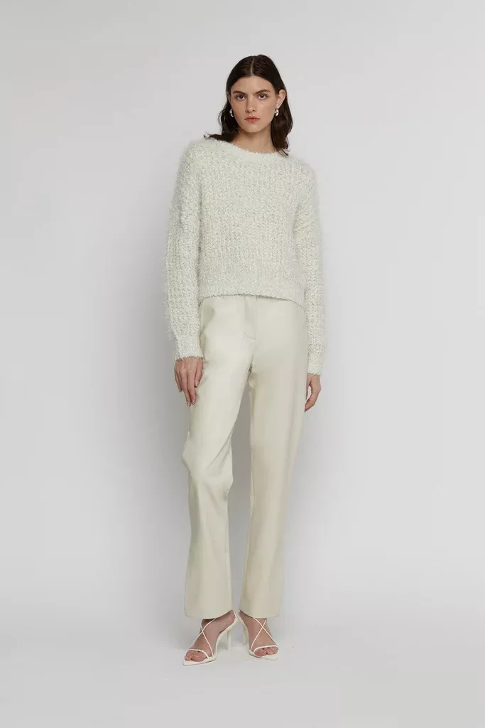 VEGAN LEATHER PANT WITH SIDE SLIT