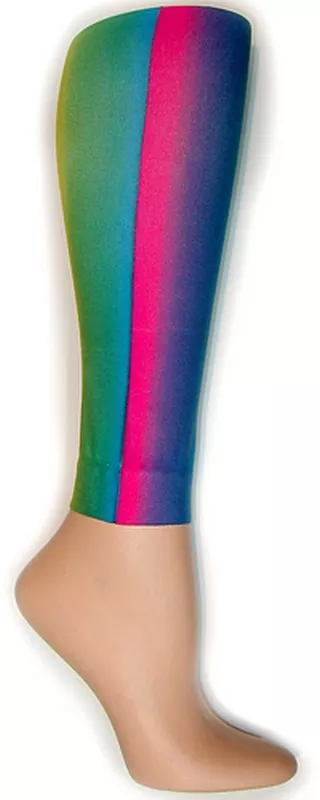 Vertical Rainbow Footless Tights