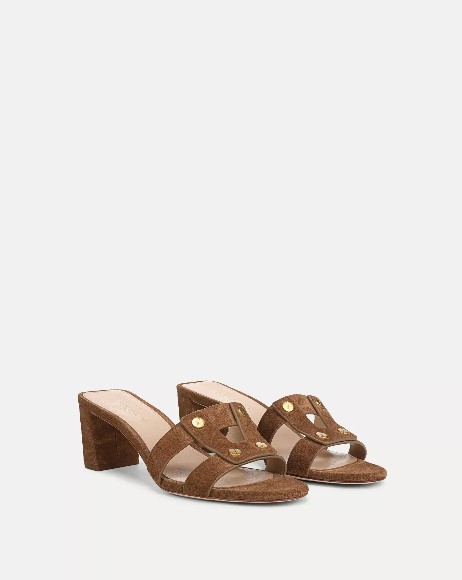 Via Suede Mid-Heel Sandal