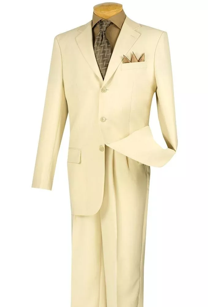 Vinci Men's Poplin Discount Suit 2-Piece 3 Button Jacket