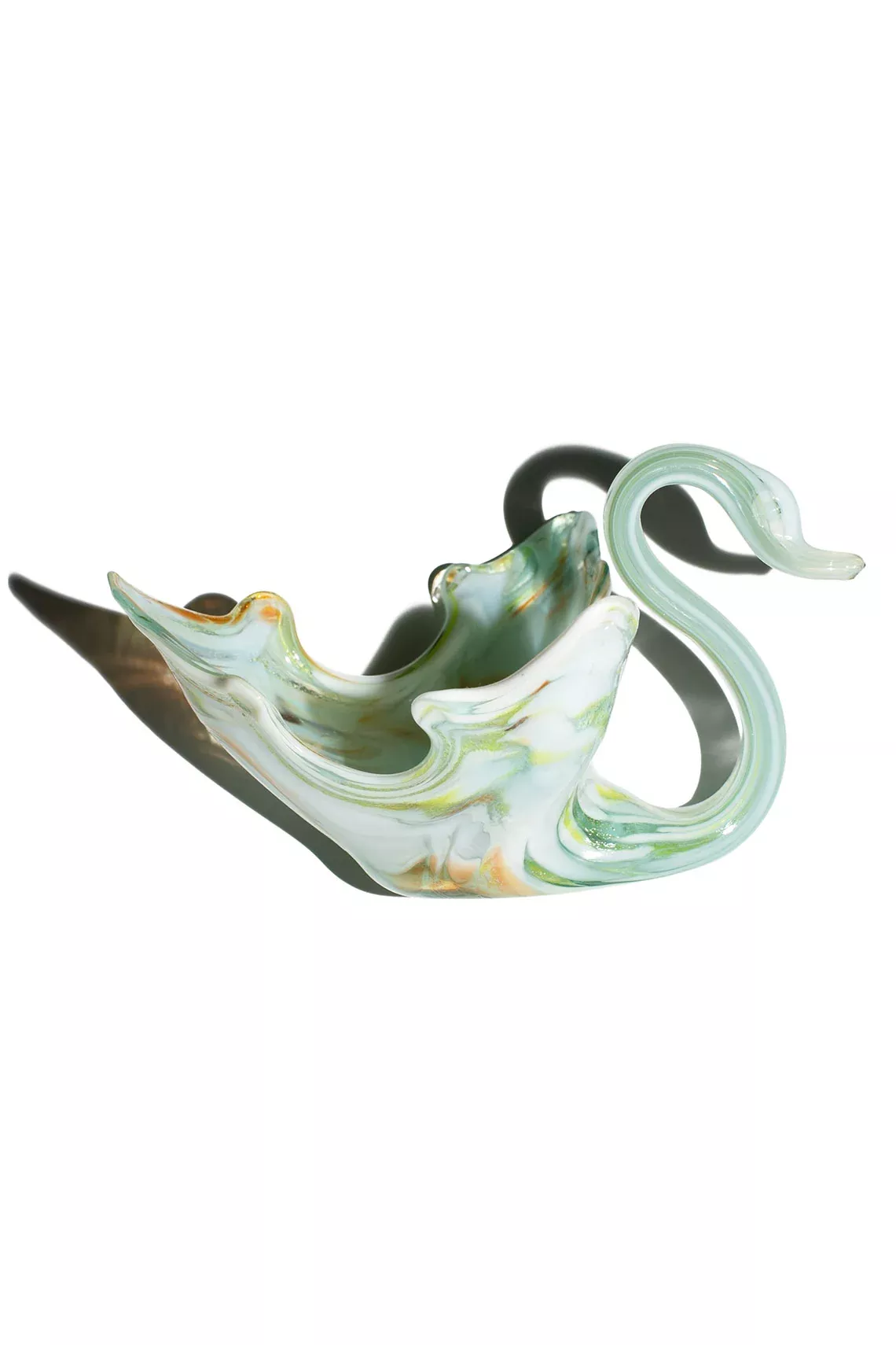 Vintage Blown Glass Swan Dish
