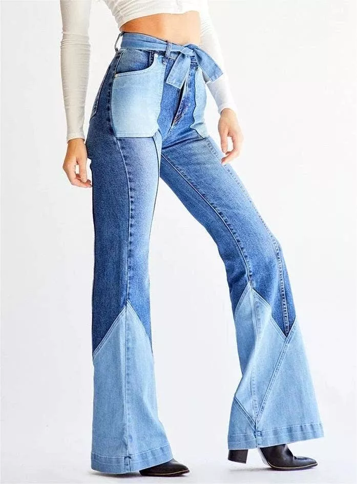 Vintage high rise denim jeans flared pants