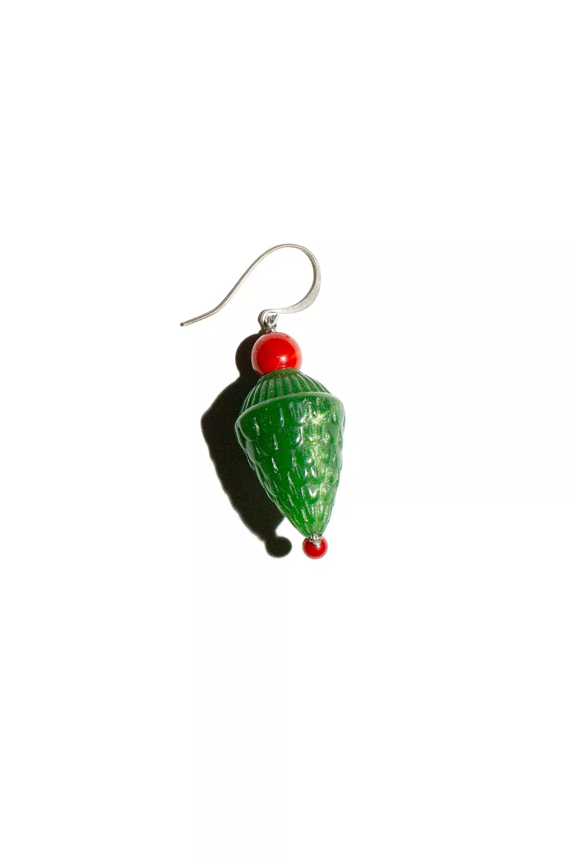 Vintage Italian Green Cone Earring