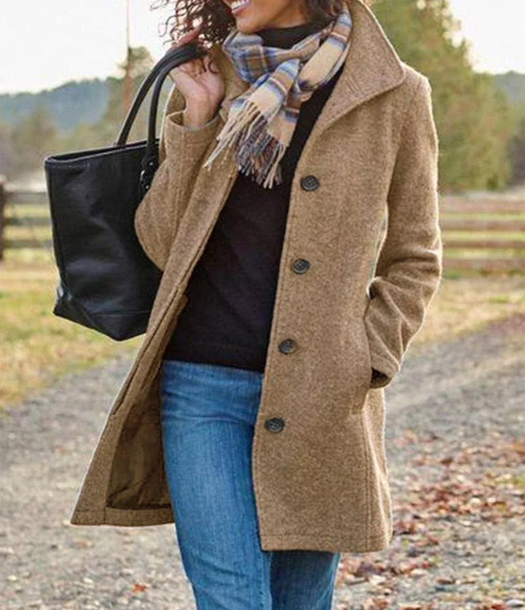 Vintage Mid-Length Tweed Coat