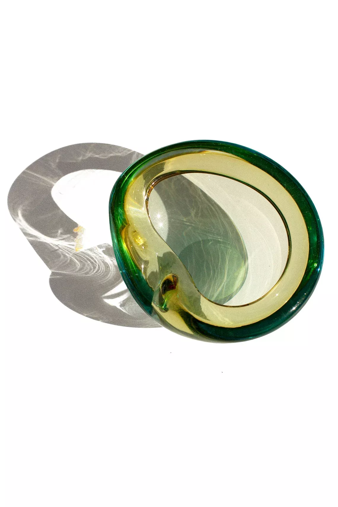 Vintage Murano Glass Green Ashtray