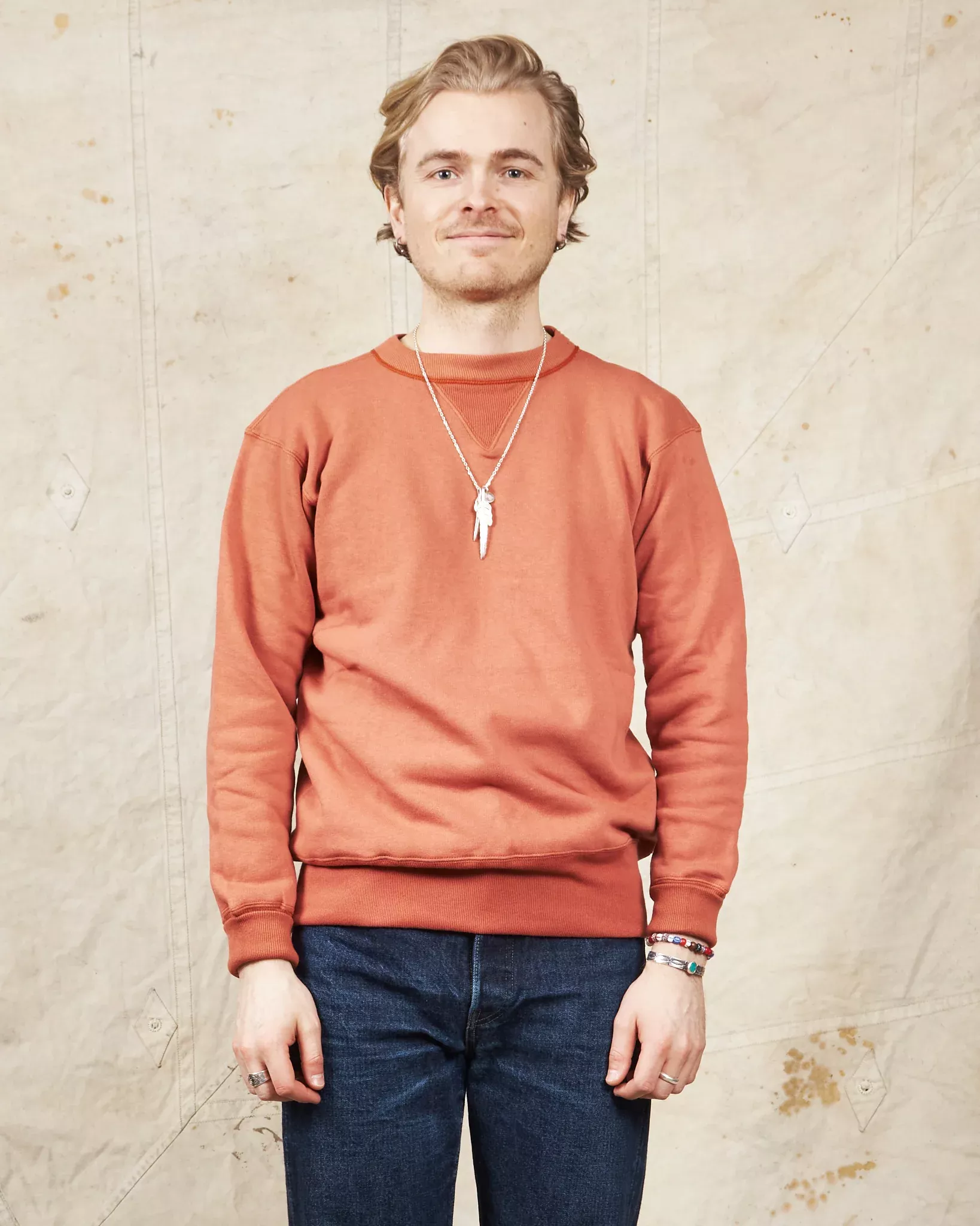 Warehouse & Co Lot. 403 Loop-Wheel Sweatshirt Salmon