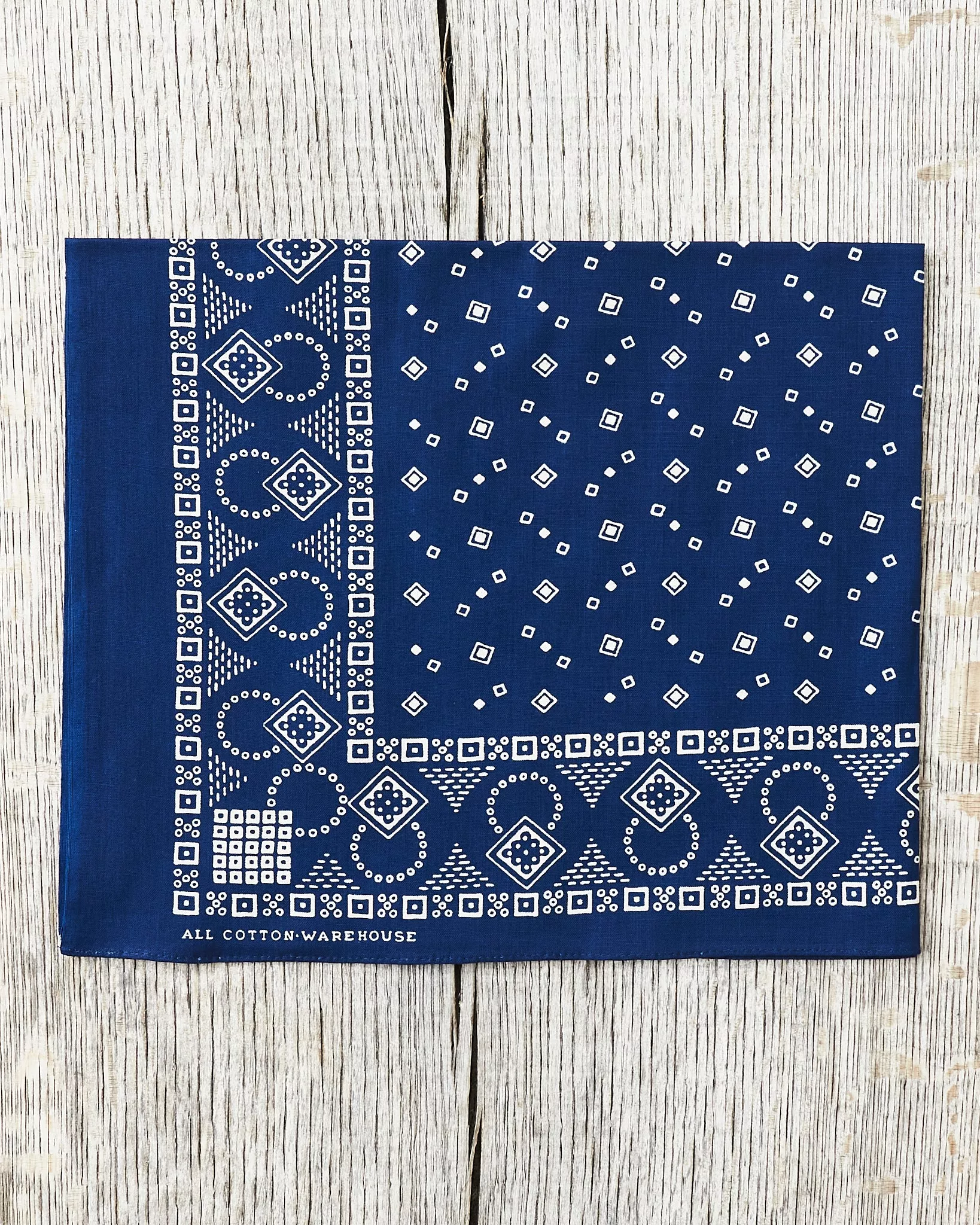 Warehouse & Co Lot 5227 Selvedge Indigo Bandana D Square Pattern