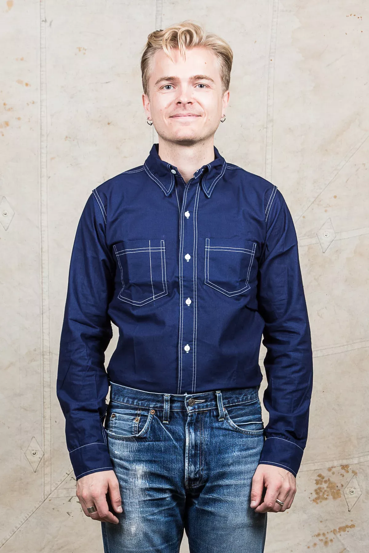 Warehouse & Co Wide Awake Shirt Indigo