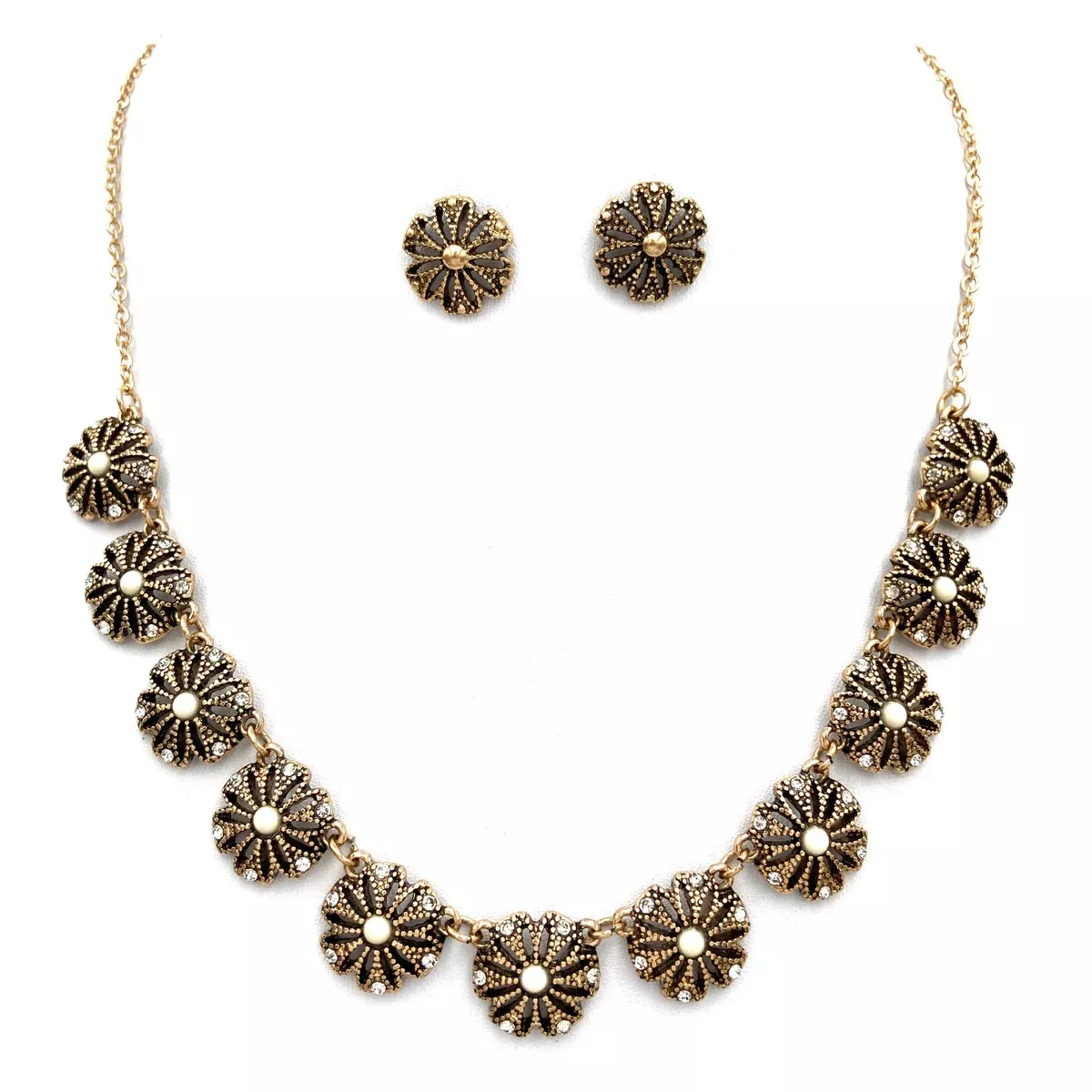 Western Flower Princess Necklace with Earrings