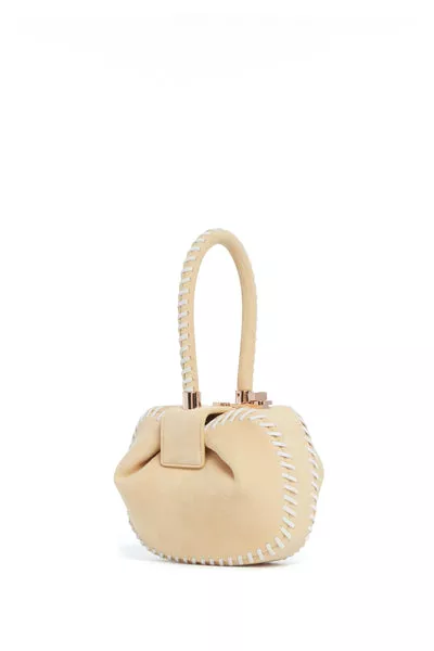 Whipstitch Demi Bag in Nude Suede