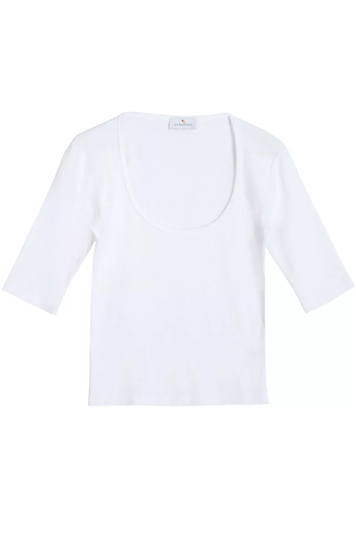 White Celine Scoop Top