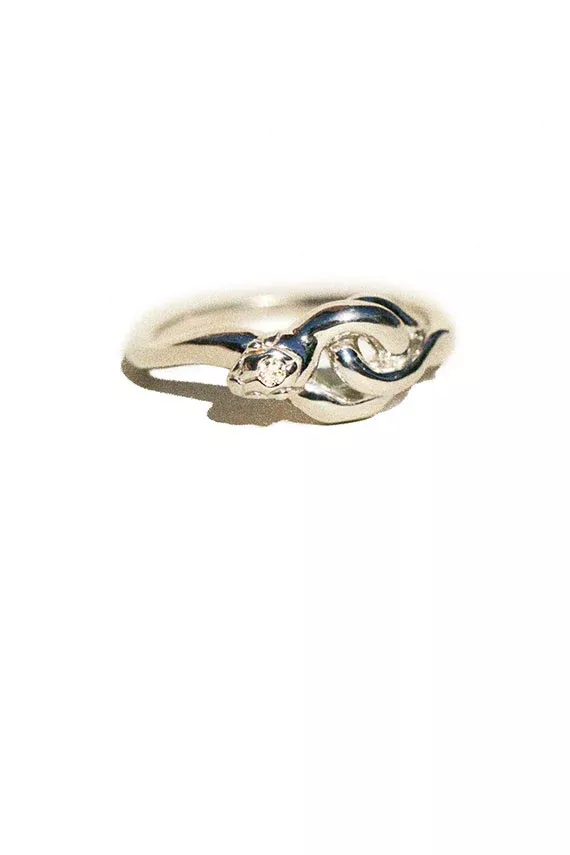 White Gold Tiny Serpent Band