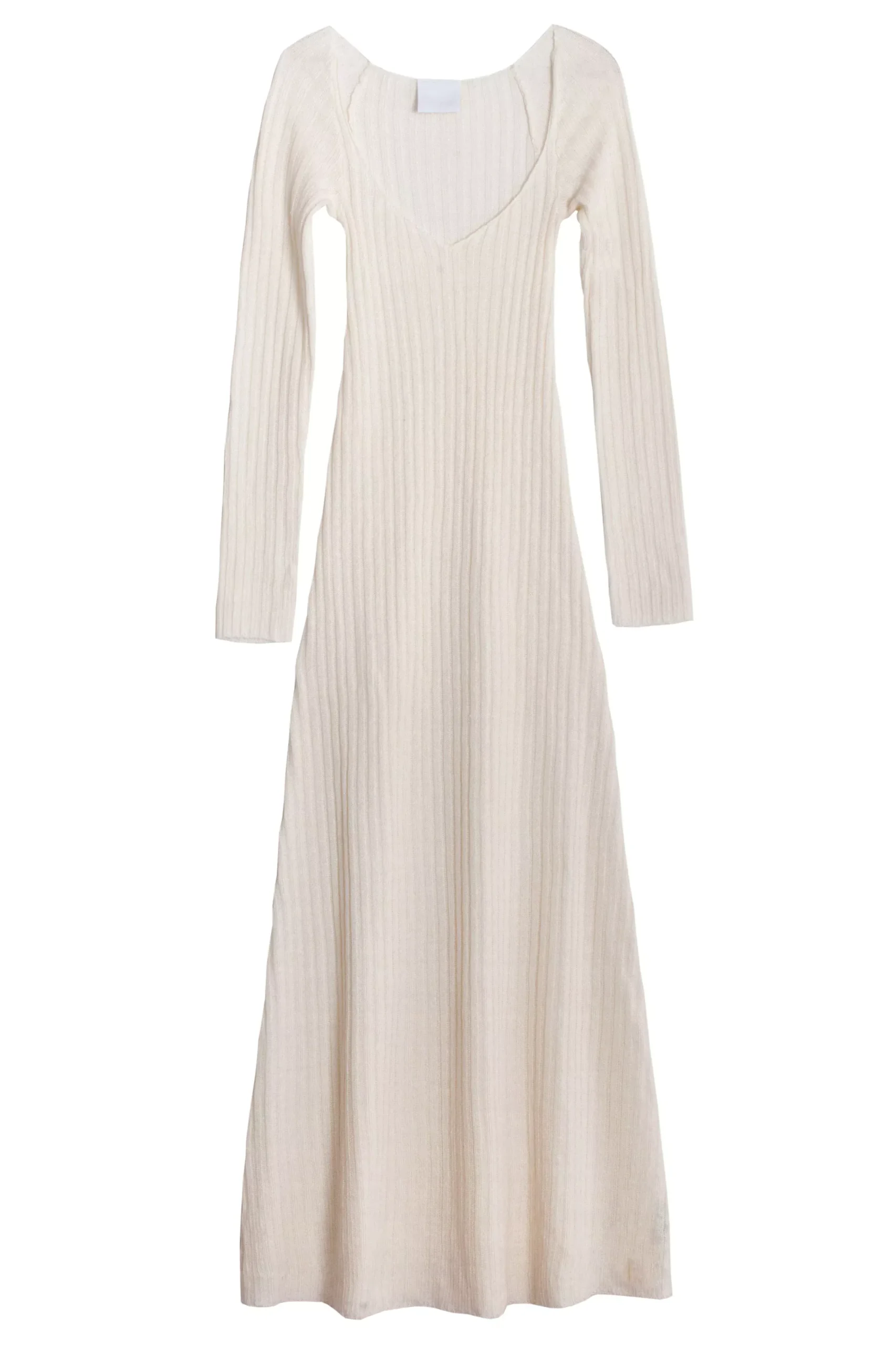 White Linen Knit Dress