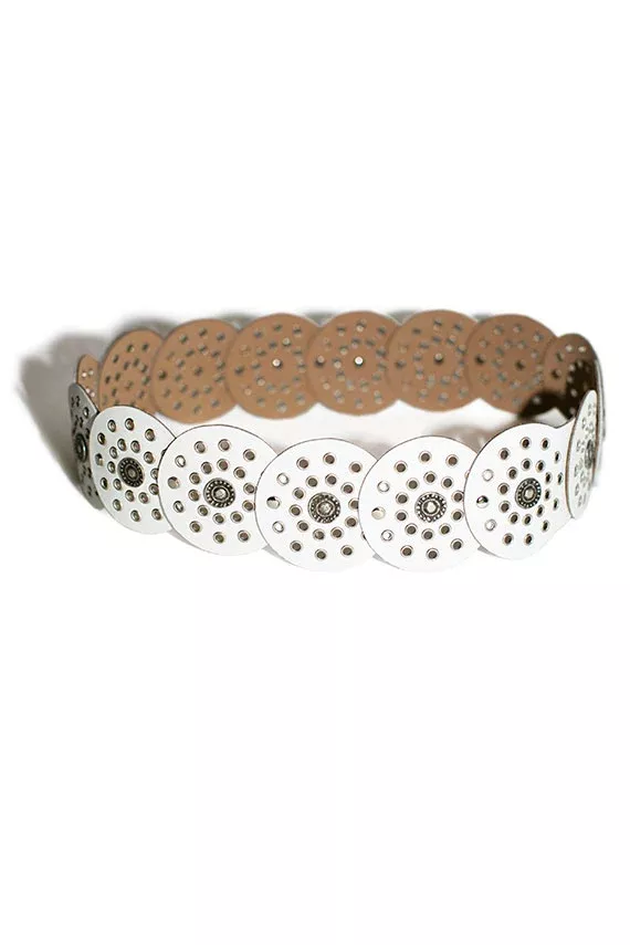 White Medallion Belt