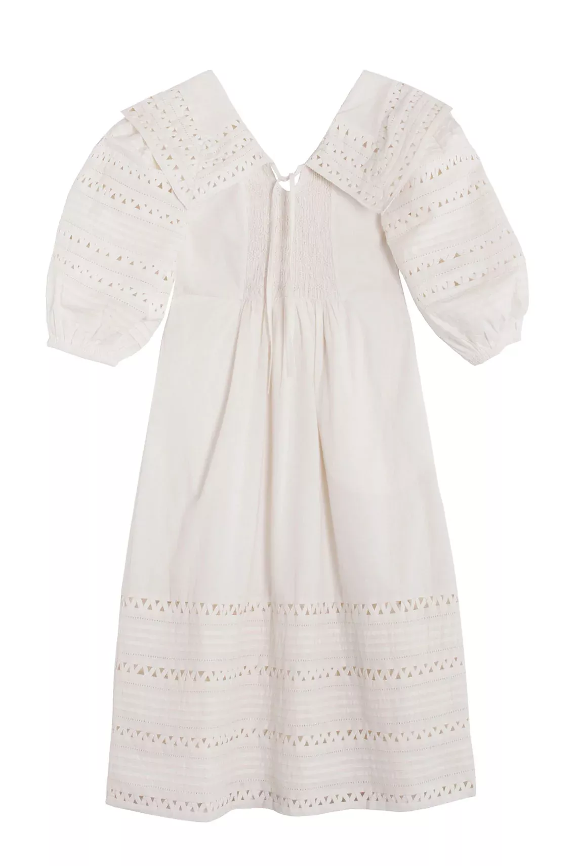 White Willa Smocked Puff Sleeve Dress